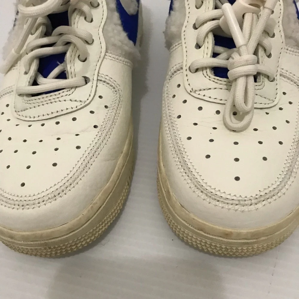 Nike Air Force 1 '07 'Sherpa Fleece' White Blue Kid Size 6